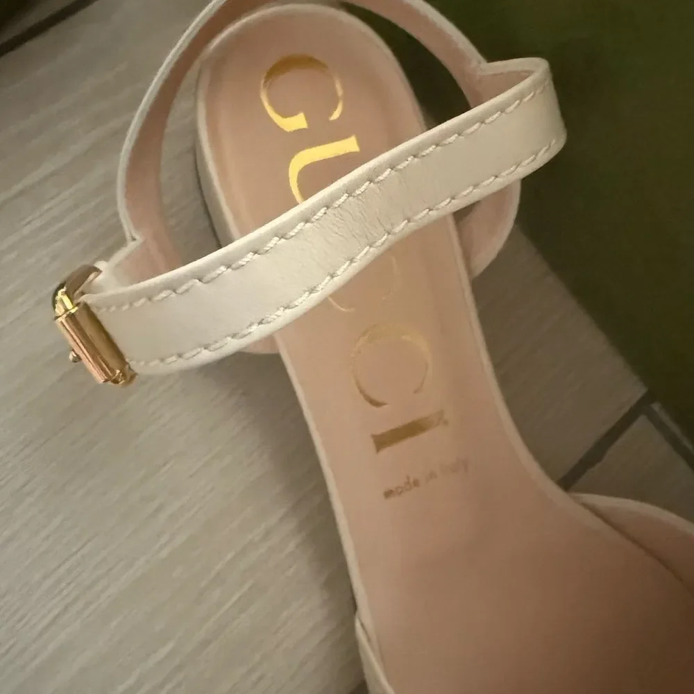 Brand new size 41 Us 11 Nappa Charlotte Horsebit Block Heel 45mm Sandals - Picture 7 of 8